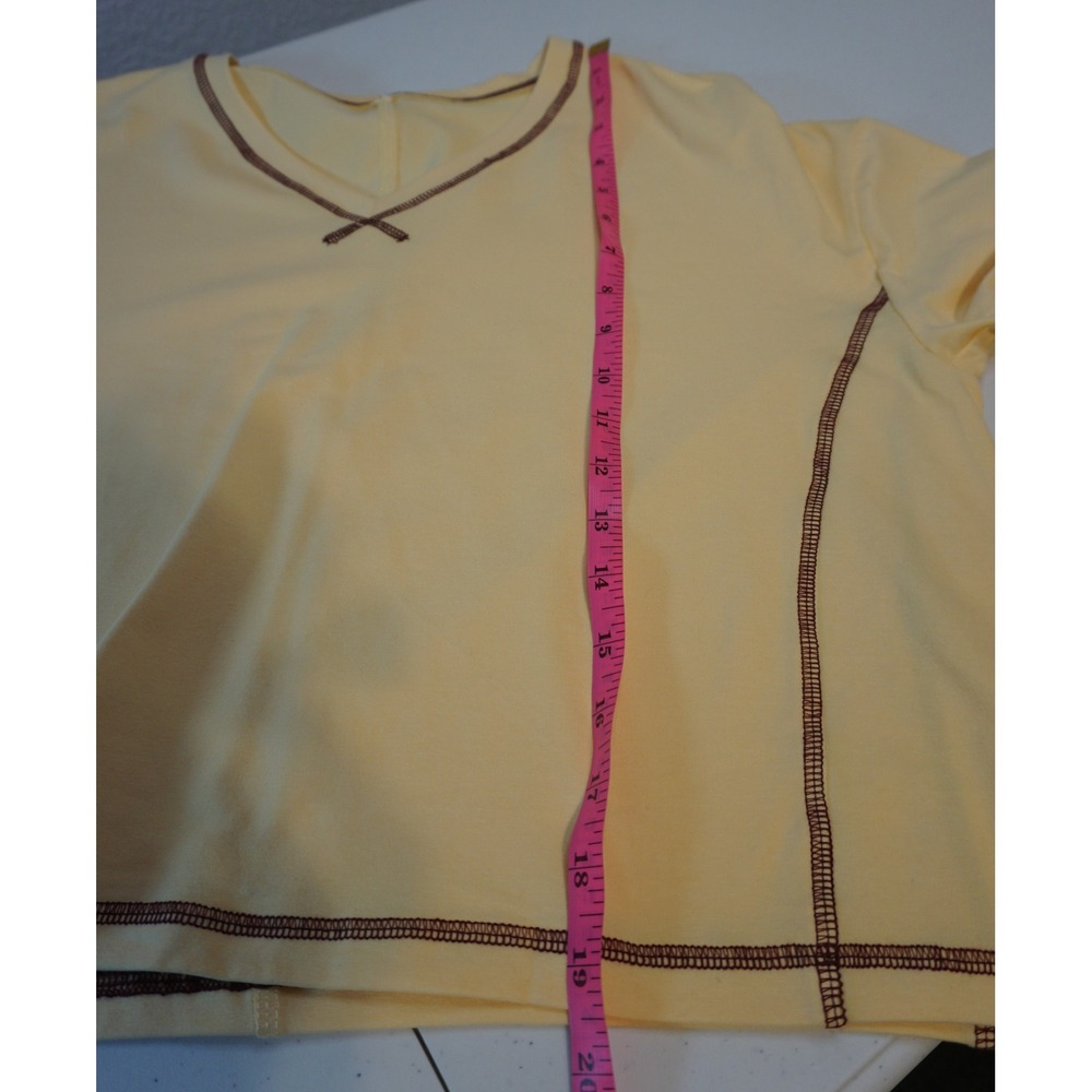 Womens Yellow 2 Piece Skort Set V-Neck Top Activewear Athleisure Small - Picture 12 of 15